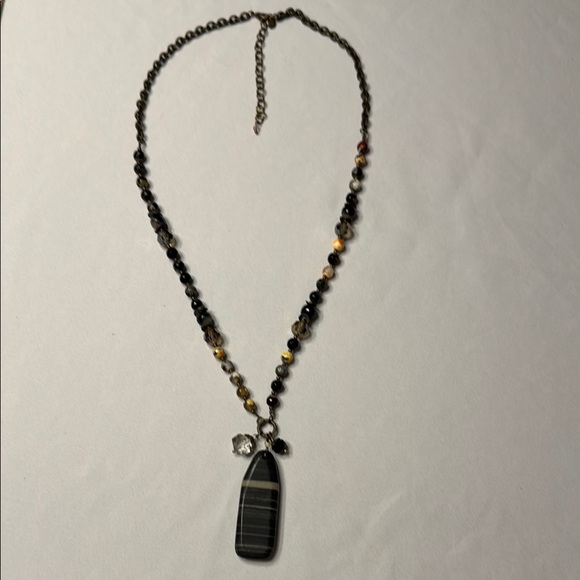 L&F Jewelry - L & F multi-colored beaded necklace with Ricolite stone pendant. 18”